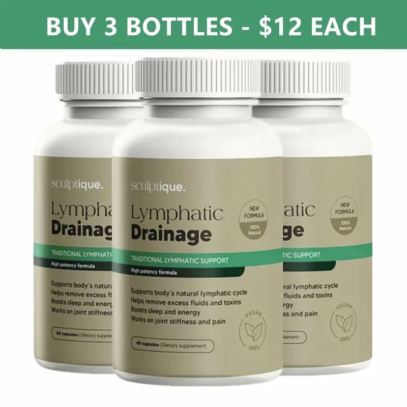 Sculptique Lymphatic Drainage Capsules - Supports Body's Natural Lymphatic Cycle Helps Remove Excess Fluids and Toxins | Antioxidant & Detox Binder Supplement | Supports Natural Lymphatic Cycle