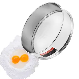 【DealsForYouDays】VEVOR Flour Sieve Fine Mesh,  , 12 Mesh Flour Sifter, 304 Stainless Steel Fine Mesh Sifter Food-grade, Dia. 12.6" Fine Mesh Strainers for Baking, 5 Sizes Mesh hole for Mungbean, Rice, Flour, Pearl Powder