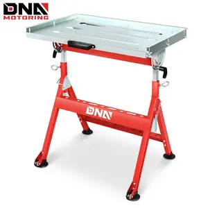 Carbon Steel Welding Table 30'' x 20'' 400 lbs Loading Capacity, Adjustable Angle & Height, Portable Workbench with 2 Fixed Wheels