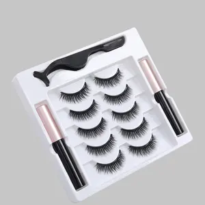 Magnetic Eyeliner & Eyelashes with Tweezer Applicator, 5 Pairs Reusable No Glue Needed Magnetic Eyelashes with Eyeliner Pen, Eye Makeup Product for Women, Cosmetic, Makeup Set Kit, Eye Definition Kit