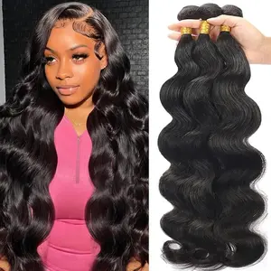 Wiggins Hair 30 Inches Long Bundles Body Wave & Straight Human Hair Bundles Brazilian Virgin Hair for Women, Heat Resistant