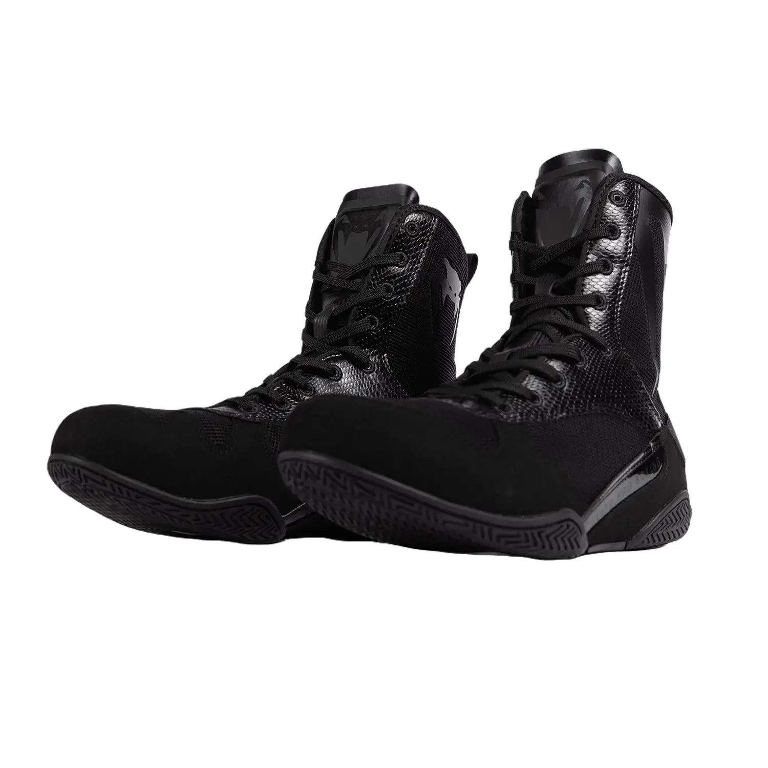 Venum Elite Boxing Shoes - Black, Breathable Durable Training Shoes for Boxing Sports & Outdoor Use, Breathable Durable Shoes