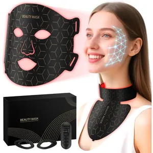 Red Light Therapy for Face & Neck, Red Light Mask with 850nm NIR, 7 LED Light Therapy mask, Rechargeable LED Face & Neck Mask for Anti-Aging, Skin Firming & Radiant Glow at Home Glowing Skin
