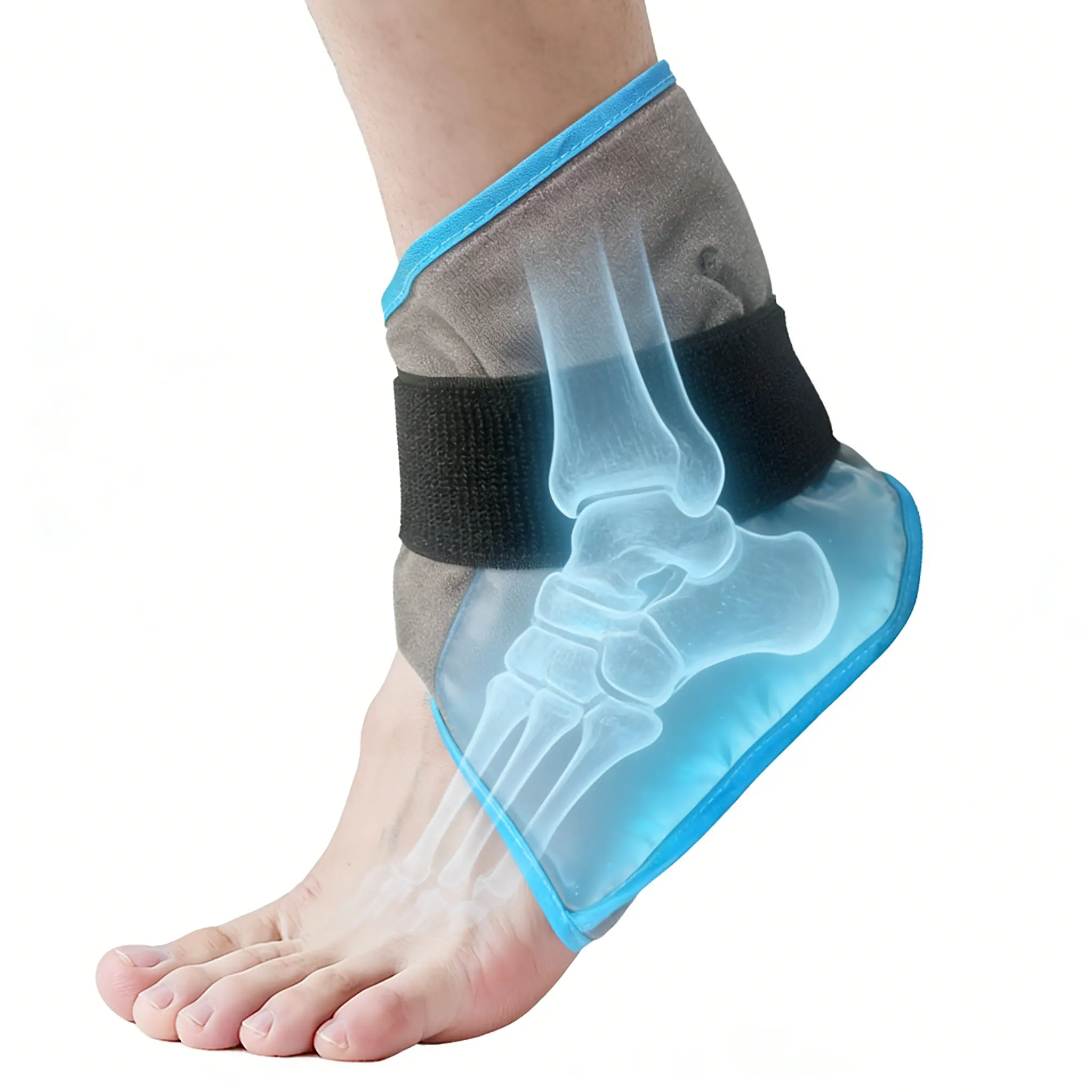 Ankle Ice Pack Wrap for Foot Pain Relief and Feet Injuries, Reusable Gel Ice Cold Packs for Achilles Tendonitis, Plantar Fasciitis, Sprained Ankles and Heels Ankle Compression Cuff Ankle Compression Sleeve