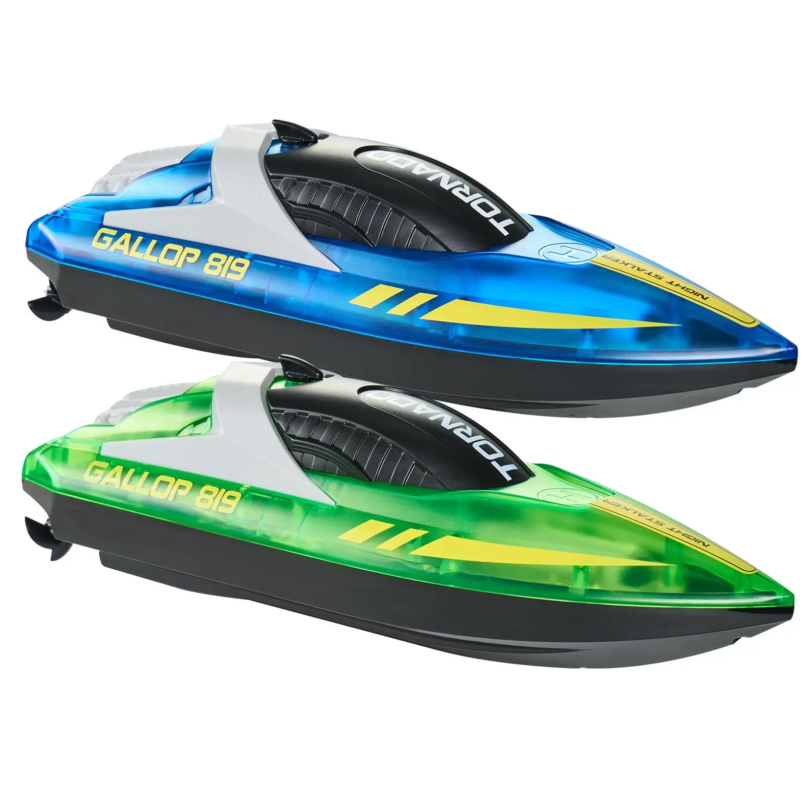 【SummerFinds】VEVOR RC Boat, 2 Pack 2.4GHz 12 km/h, Remote Control Boat for Pools & Lakes, Racing Boat with LED Light, 4 Rechargeable Batteries, Whole Body Waterproof, Gift for Adults Boys & Girls, Blue & Green