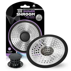 ShowerShroom Ultra Revolutionary Shower Hair Catcher Drain Protector Bathtub Stainless Steel Wipe Cover