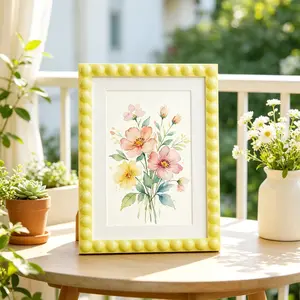 4x6 Inch Cute Plastic Desktop Wall-Mounted Photo Frame, Versatile Placement, Home Decor, Perfect for Family, Couple, Pet Photos, Mother's Day Gift