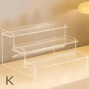 Three-Tier Acrylic Storage Display Stand, Cosmetic Perfume Organizer Rack, Handmade Office Supplies Cupcake Dessert Holder
