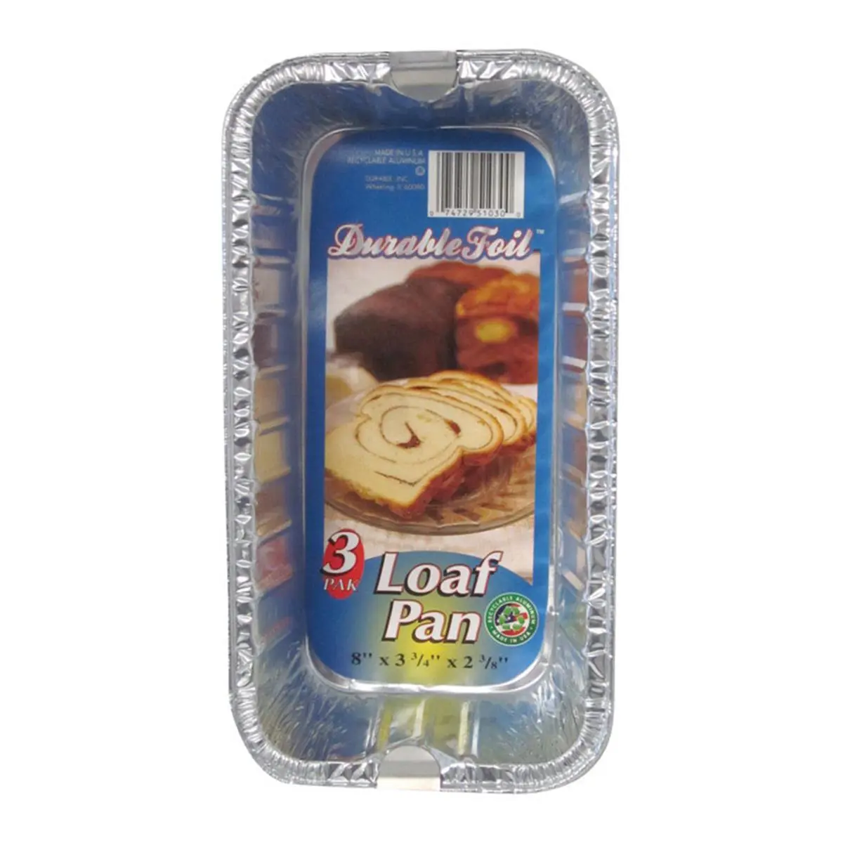 Home Plus Disposable Aluminum Rectangular Loaf Pans - 2-3/8" D, 3-3/4" W, 8" L (3.75 x 8 in), Durable Foil Construction, Pack of 12