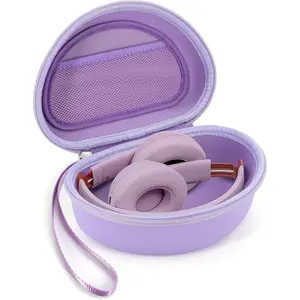 Z-RDL28 Hard Headphone Case for Beats Solo 4, Studio Pro, Solo 3, Studio 3, Solo 2,Over Ear Headphone Carrying Case with Storage Cable Bag Strap for Travel (Purple)