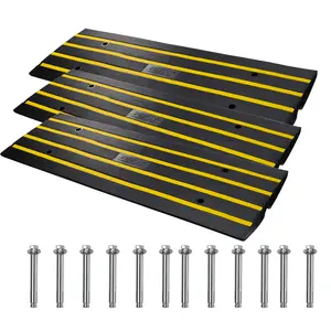 【Super Brand Day】VEVOR Curb Ramp, 3 Pack Rubber Driveway Ramps, Heavy Duty 33069 lbs Weight Capacity Threshold Ramp, 2.6-inch High Curbside Bridge Ramps for Loading Dock Garage Sidewalk, Expandable Full Ramp Set，DEALS FOR YOU