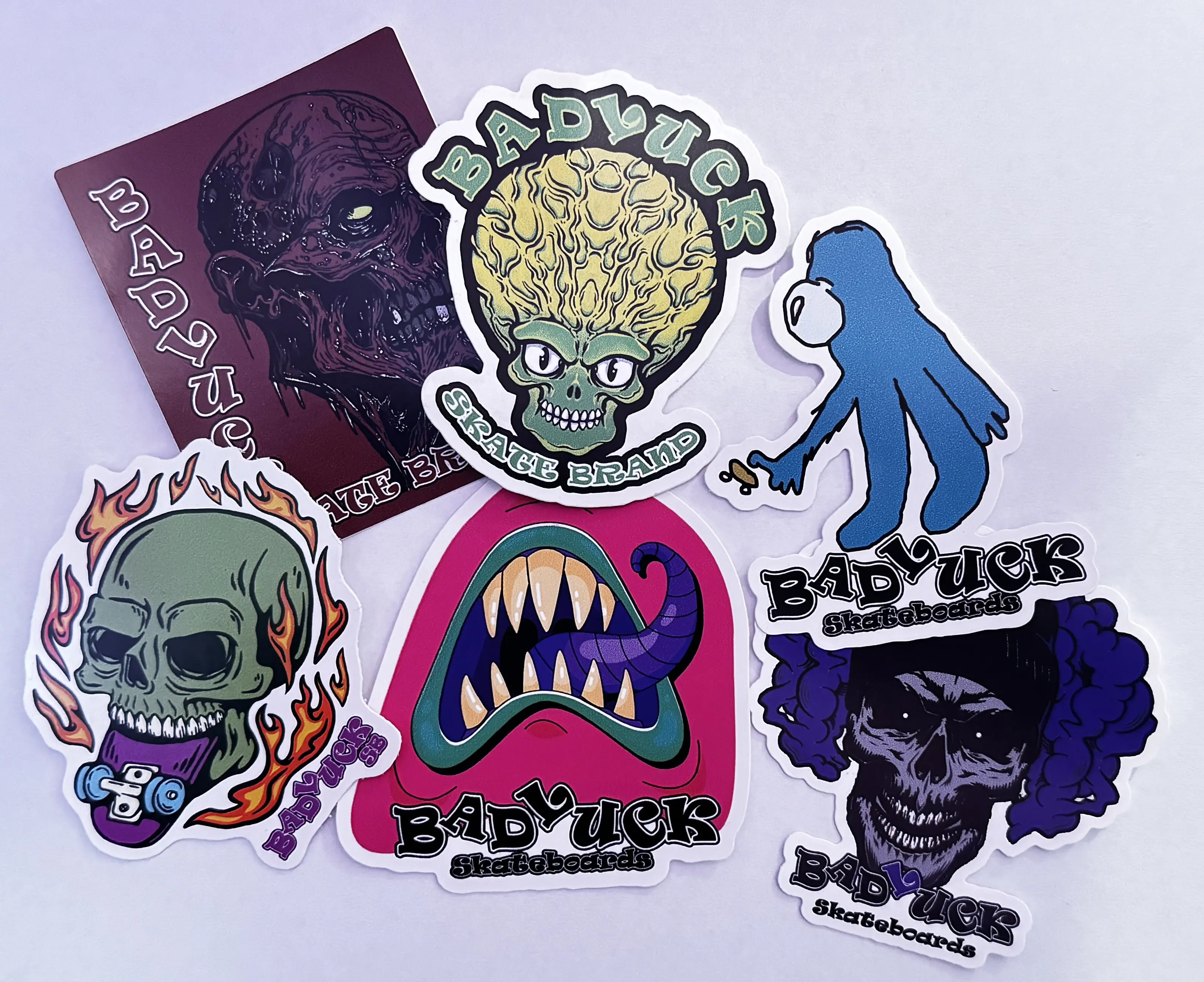 Bad Luck Skate Brand Collectable Vinyl Skateboard Stickers