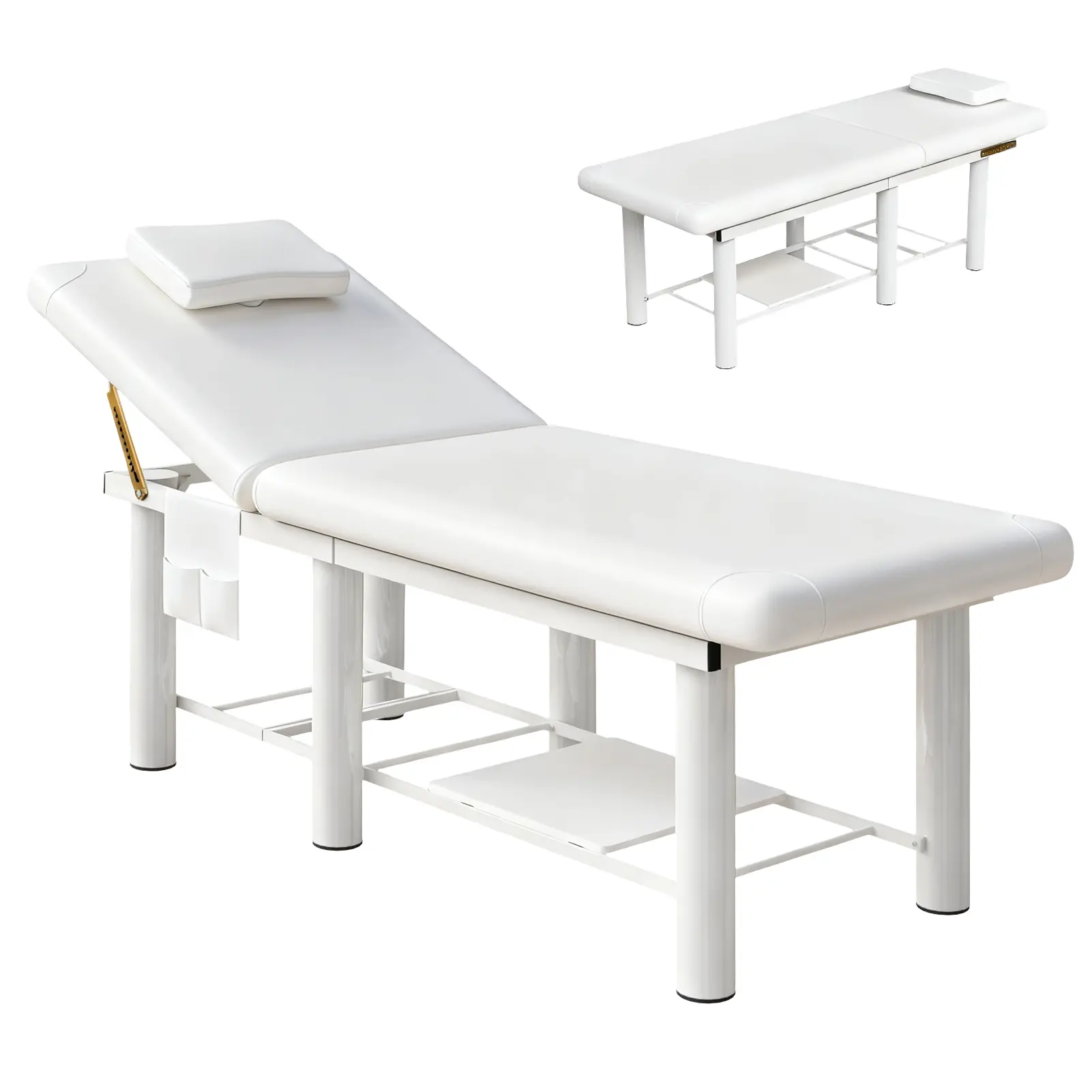 Salon Massage Bed - Removable Board, Removable Pillow, Bump-Preventing Design, 6 Non-Slip Padded Bed Legs