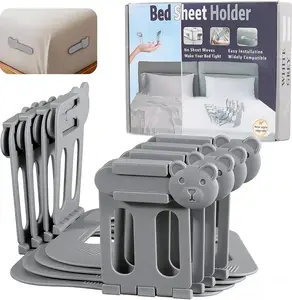 【SummerVibes】Bed Sheet Holders for Corners, Lock Bed Sheet Grippers,4Pcs Upgrade Fitted Sheet Holders Keep Sheets Firm & Tight, Bed Sheet Clips Keeping Sheets Place, Fit All Mattress Easy Install