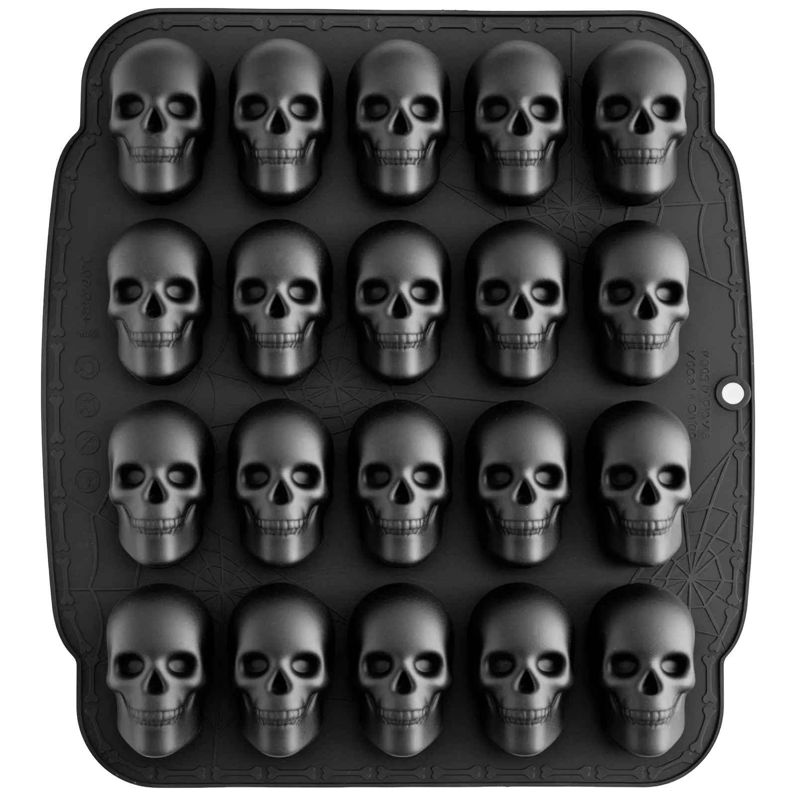 NiHome Silicone Skull Baking Mold - 20 Detailed 3D Skull Cavities, BPA-Free Food-Grade Nonstick, Flexible Yet Durable Gothic Halloween Kitchen Tool, Heat Resistant, Oven Freezer Dishwasher Safe for Chocolate, Sweets, Crafting