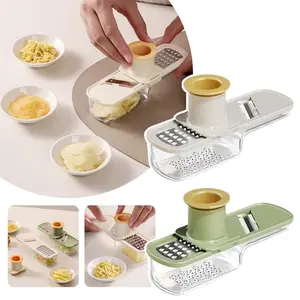 Mini Garlic Slicer, Vegetable Cutting Slicer, Fruit Vegetable Slicer, Multifunctional Vegetable Peeler, Ginger Grinding Tool, Kitchen Gadget with Container, Essential Cooking Accessory, Vegetable Cutter