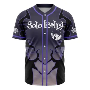 Neko Jerseys Club The Shadow Monarch Solo Leveling Baseball Jersey Anime Movie Style Unisex Short Sleeve Loose Fit Machine Washable High Quality Polyester