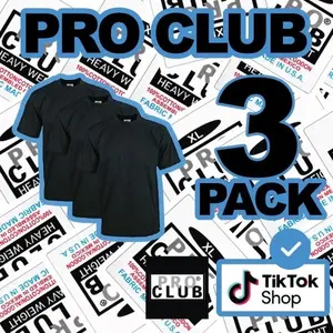 Pro Club Men's 3-Pack Heavyweight Cotton Short Sleeve Crew Neck T-Shirt Menswear Top Streetwear Tshirt Dickies Shaka Ben davis Chicano Lowrider tiktok shop