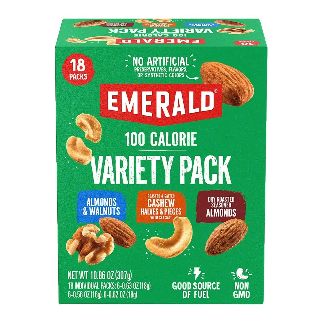 Nuts Mixed Nuts Variety Pack 18ct (1-Pack) , 100-Calorie Individual Packs , Features Dry Roasted Almonds, Natural Almonds & Walnuts, and Roasted & Salted Cashews