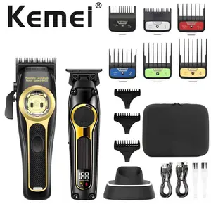 Kemei Electric Set Km-2373+km-2351, Cordless Clippers Set, High-Efficiency Grooming Tools, Sharp Blades for Precision Detail Work
