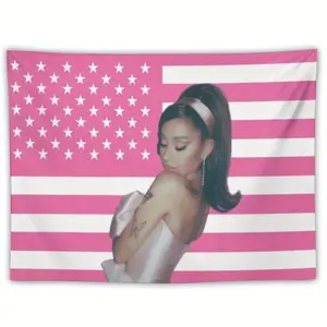 Pink Ariana Flag Funny Tapestry American Grande Flags Poster Merch Suitable. For College Dorm Room Decor. Outdoor Parties. Tailgates Yard. room Decoration Solid Color Decorative Print
