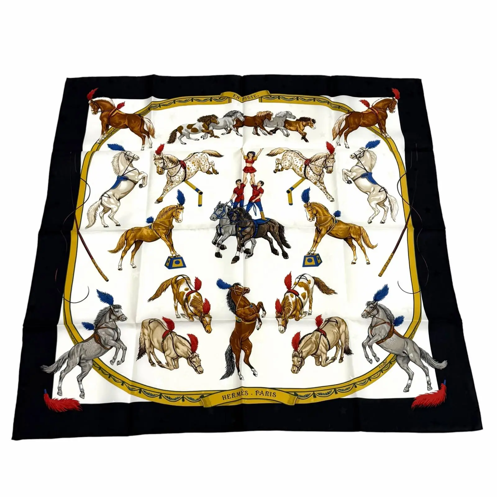 Pre-owned HERMÈS Silk Small Leather Goods Hermes En Piste Scarf