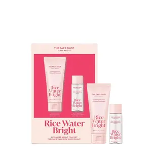 [THE FACE SHOP] Rice Water Bright Double Cleansing Trial Set - Deep-Clean Foam Cleanser + Mini Cleansing Oil Set for Makeup Removal & Pore Purifying l Korean Skincare