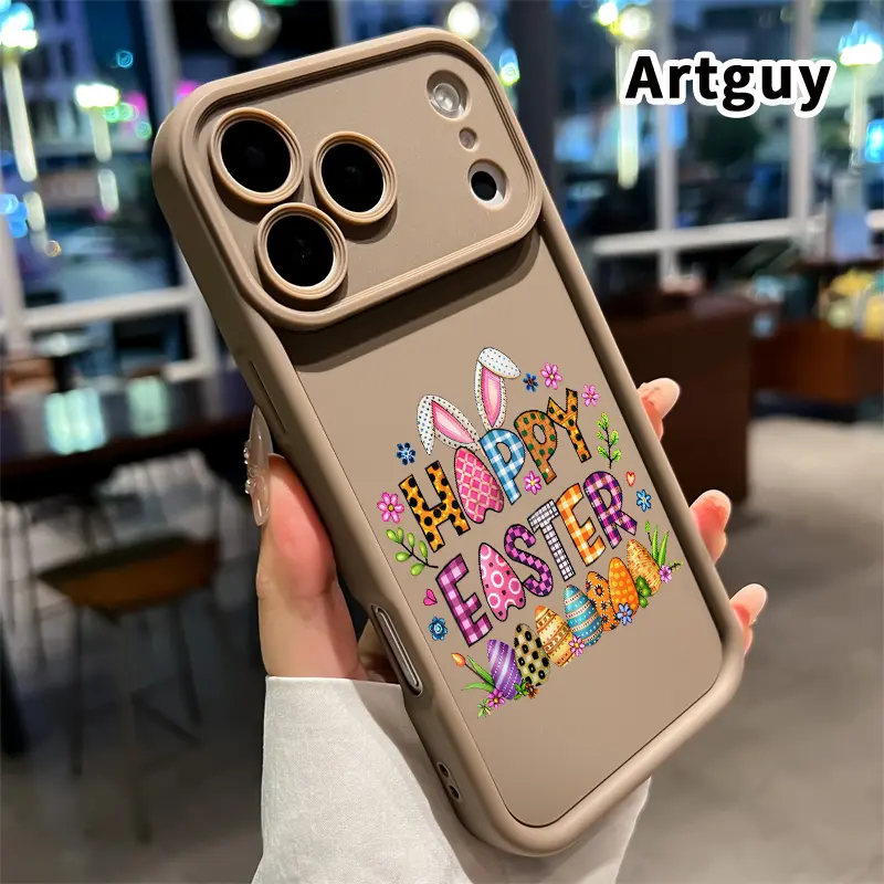 Compatible with  iPhone 17 Pro Max 16 Plus 15 14 13 12 11 XR Air E Phone Case Easter Joy Delight Soft TPU Anti-Slip Rugged Durable Phone Cover for Boy
