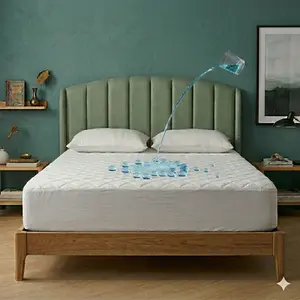 Luxurious  Quilted Mattress Protector – Soft Microfiber Fitted Bed Cover, Breathable & Waterproof, All Sizes (Twin, Full, Queen, King, Cal King)