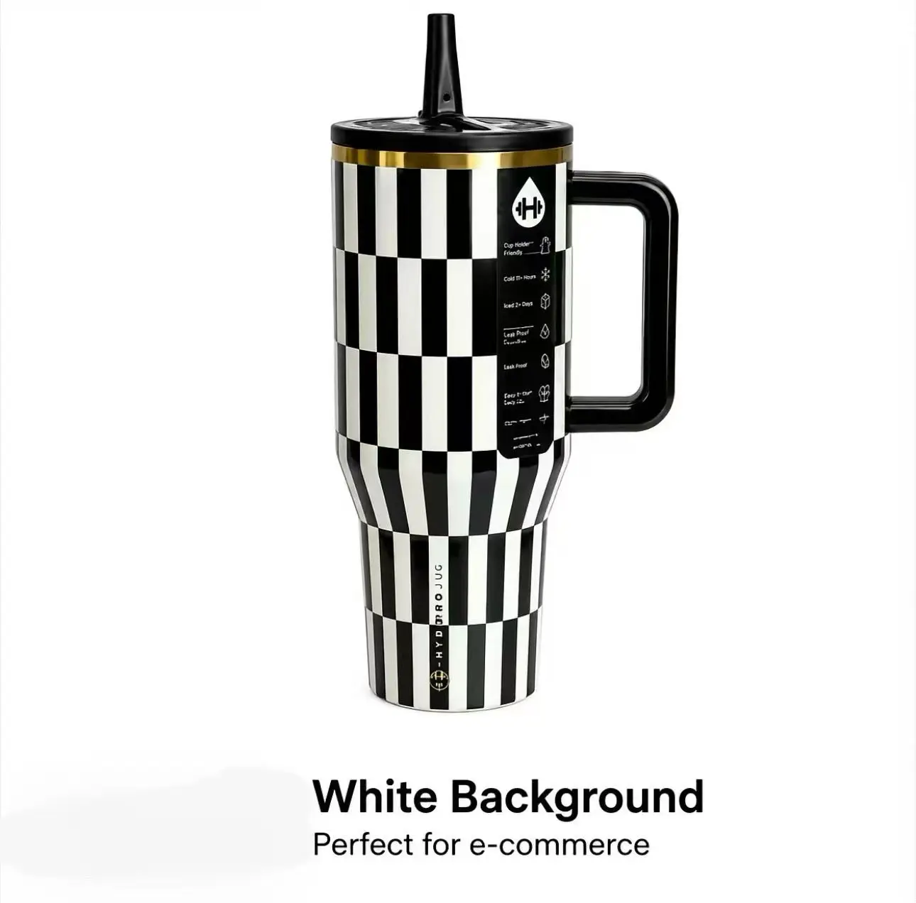 HydroJug Everyday Tumbler - 40oz Double-Wall Vacuum Insugglated Portable Drinkware with Flexible Straw, Lightweight Stylish Dustproof Leak-Proof Home Storage Bottle for Car Holders