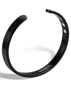 MagnetRX Men’s Magnetic Bracelet Cuff (Brushed Black)