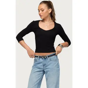 Edikted Women's Jamila Quarter Sleeve Top