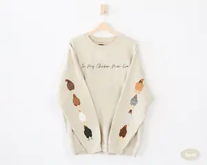 Chicken Sweatshirt For Women Chicken Lover Gift, Sleeve Print Sweatshirt, In My Chicken Mom Era, Funny Chicken Lady Shirt, Fall Farm Animal