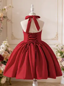 Girls dress princess dress children's rope dress little girl puff festival performance dress popular bud dress