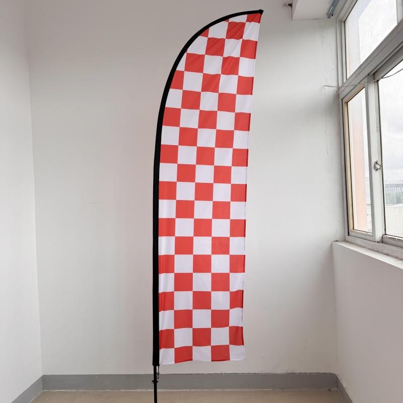 1pc Checkered Flutter Feather Banner Flag  polyester knit material Heavy duty and color fast with mirror image 100% bleed on reverse side Many Designs available for all industries  more colors