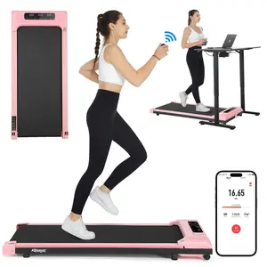Walking Pad App & Remote Controlled Under Desk Treadmill Quiet, Flat Portable Treadmill with LED Display, Installation-Free for Home/Office
