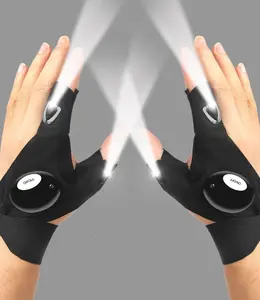 LED Flashlight Gloves, Gifts for Men Dad Him Boyfriend Husband, Cool Gadget Hands-Free Finger Lights for Camping Fishing Repairing, Fathers Day Christmas Birthday Gift-Black