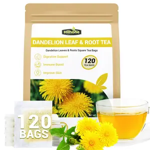 HIIHONE Dandelion Leaf & Root Herbal Tea - 120 Tea Bags, Caffeine Free, No Added Sugar