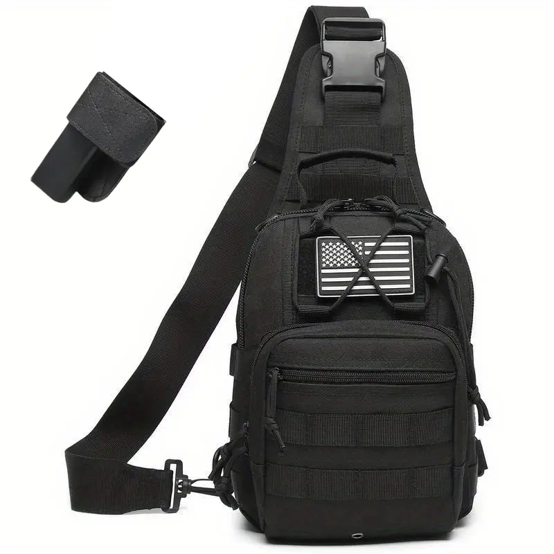 Tactical backpack, military crossbody bag, MOLLE system single shoulder backpack, waterproof | wear-resistant | durable | adjustable sling chest bag, daily carrying equipment for outdoor sports, hiking, traveling, fishing, fitness