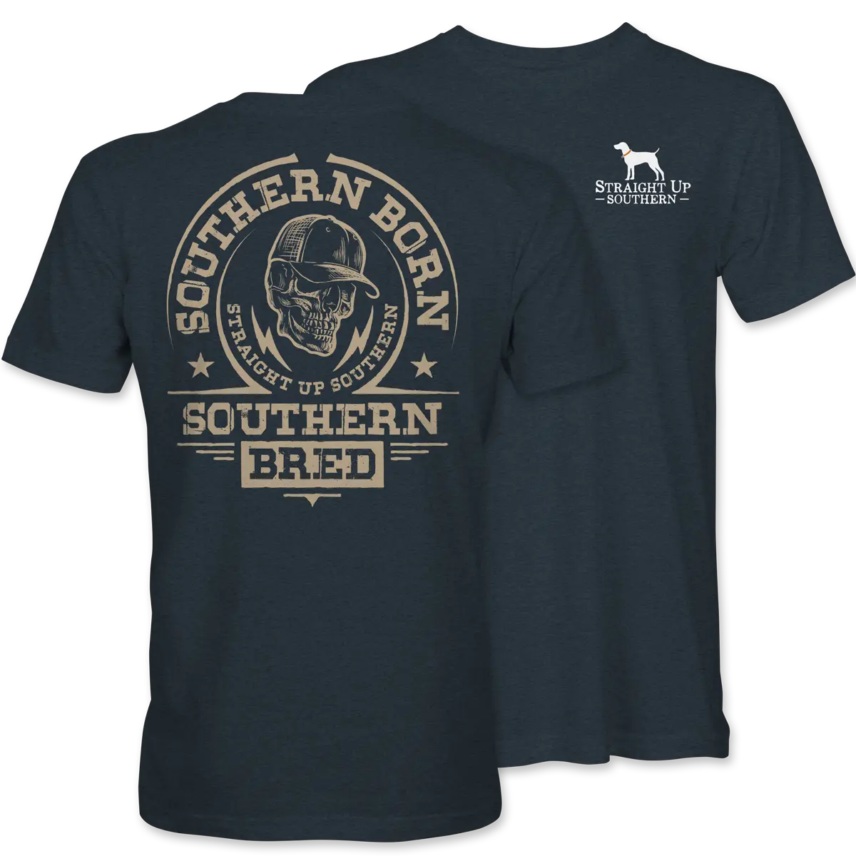 Southern Born Southern Bred – Skull Badge Tee