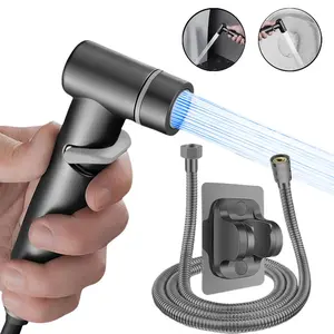 Handheld Shower Head Set, Including Handheld Shower Head & Bracket & Hose, Multi-functional Adjustable Flow Control Kitchen & Toilet Washing Spray for Easy Cleaning