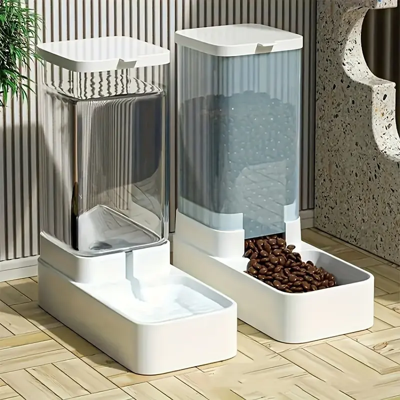 Pet Feeder and Water Dispenser Set, Automatic Dog Feeder and Dog Water Dispenser for Dogs Cats Pets Animals Large Capacity