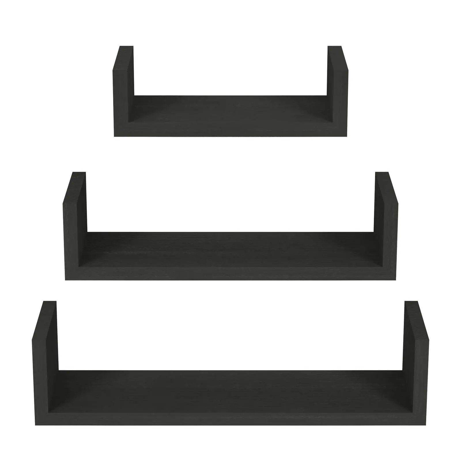 Floating Shelves Wall Mounted, Solid Wood Wall Shelves, Black Floating Shelves Wall Mounted, Solid Wood Wall Shelves, Black
