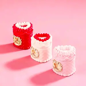 Strawberry Cupid Cake Shaped Matte Velvet Lipstick Makeup Lip Tint Lip Gloss Moisturizing for Hydrating Lips