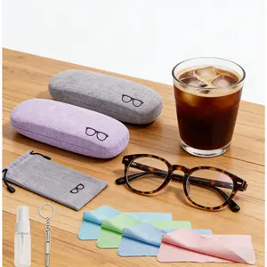 Keep your glasses safe & stylish with this 4‑sets portable linen hard shell eyeglasses case!Each set comes with a protective hard box, soft drawstring pouch and microfiber cleaning cloth, perfect for storing sunglasses, reading glasses
