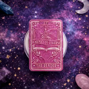 The Reader Enemies To Lovers Tarot MagSafe Phone Grip: Romance Booktok Magnetic Phone Holder, Pink Coquette Bookish Gift, Kindle Popgrip