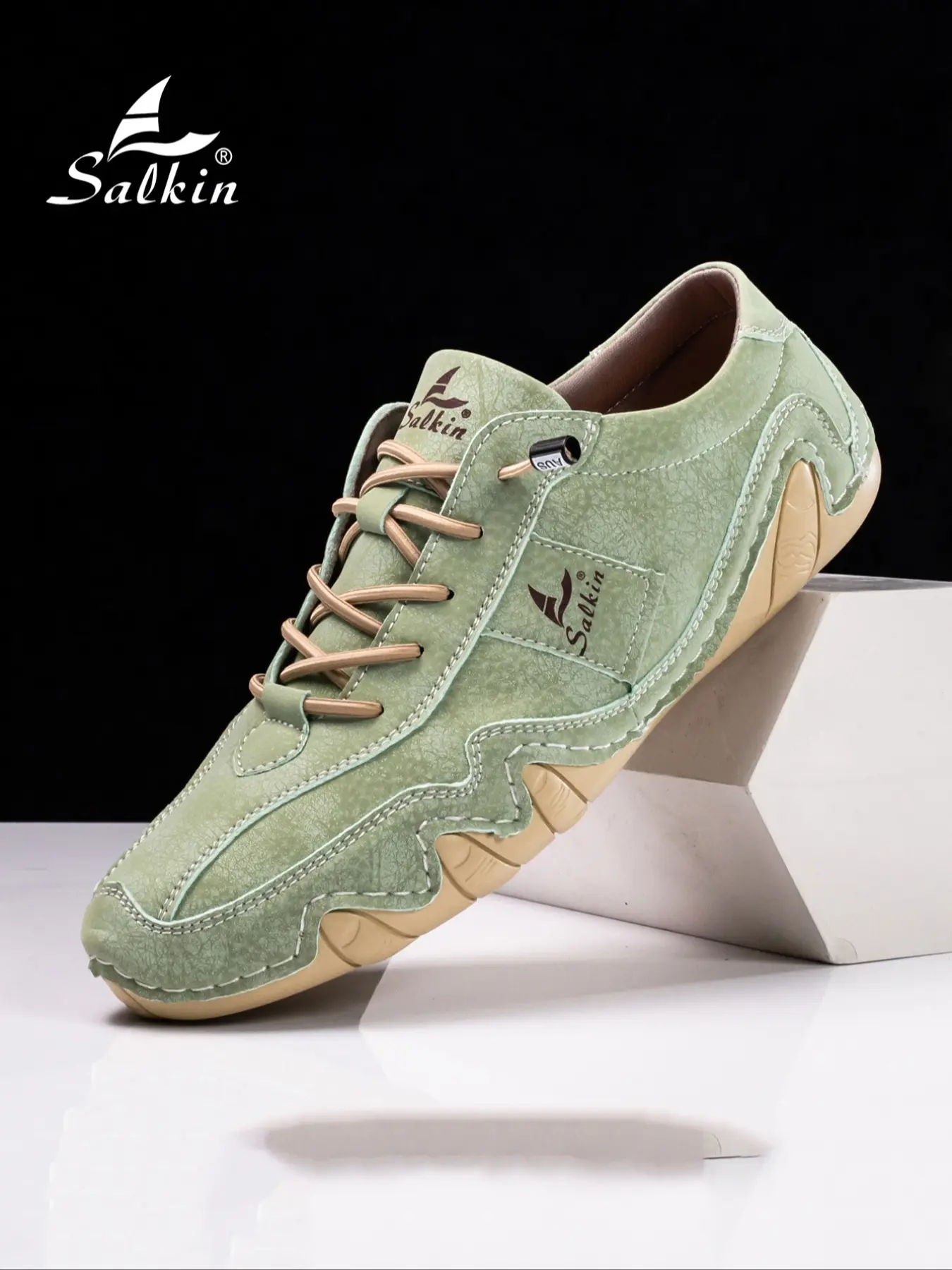 Men's Fashion Handmade Loafers, Low-Top Sports Casual Flat Sneakers, All-Season Comfortable Soft Sole Non-Slip Driving Big Size Men's Footwear, Sporty Casual Shoes, Casual Fashion Shoes
