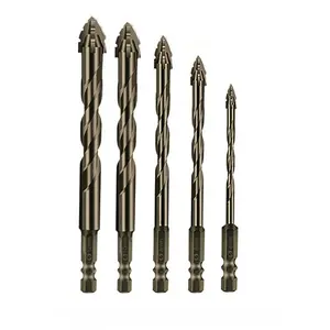 High-hardness Sawtooth Eccentric Drill Bit Set, Power Metal-Tool Accessories for Tile, Ceramic, Glass, Marble, Concrete, Stainless Steel, Hardware, Heavy Duty Tool Accessories, Ceramic Drill Bits, Masonry Drill Bit