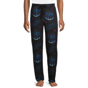 Marvel Men's Black Panther Allover Scene Sateen Soft Touch Lounge Sleep Pajama Pants