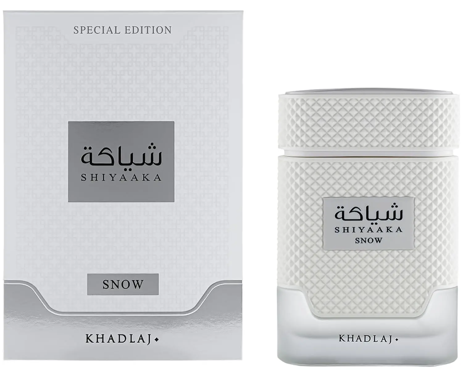 Khadlaj Shiyaaka Snow Eau de Parfum 3.4 Ounce 100 ml Unisex Citrusy Woody Spicy Aromatic Notes